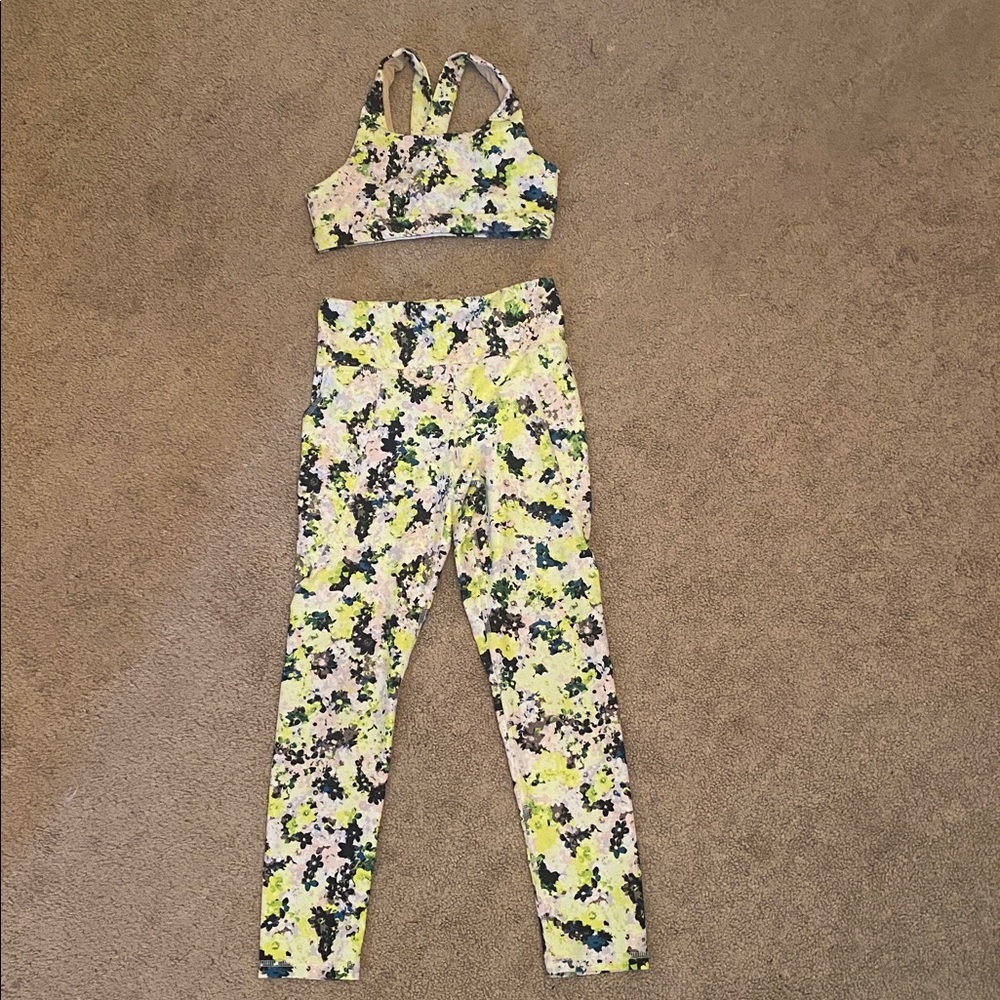 Floral Sports Bra and Leggings Set